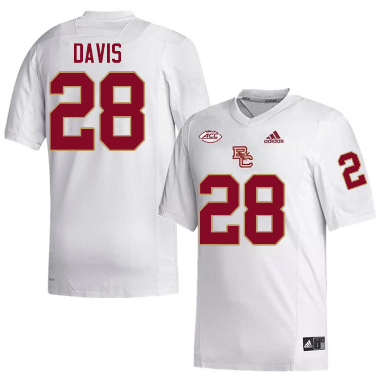 Boston College Eagles #28 Carter Davis College Football Jerseys Stitched-White